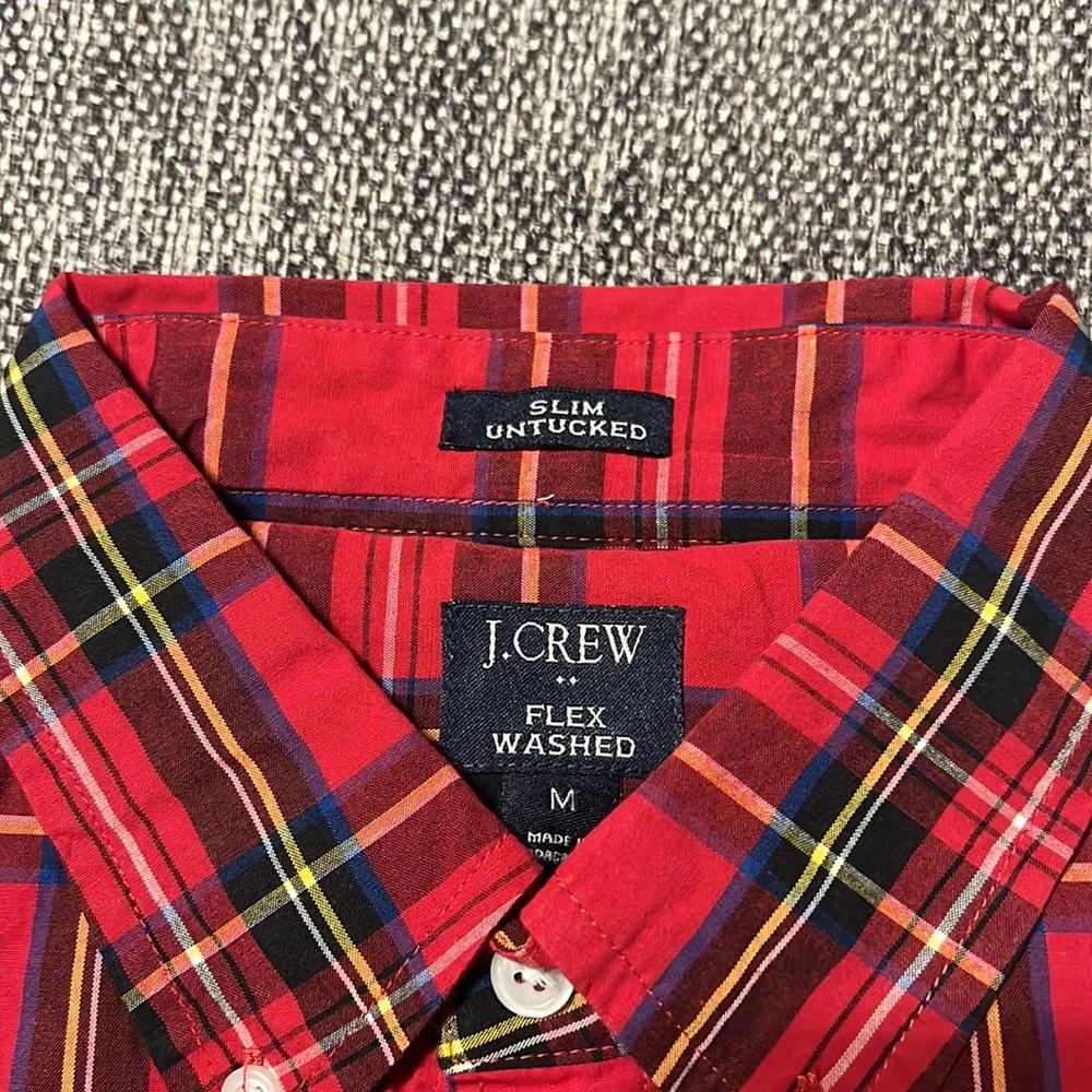 NWT J Crew Holiday tartan slim Untucked-fit flex casual shirt